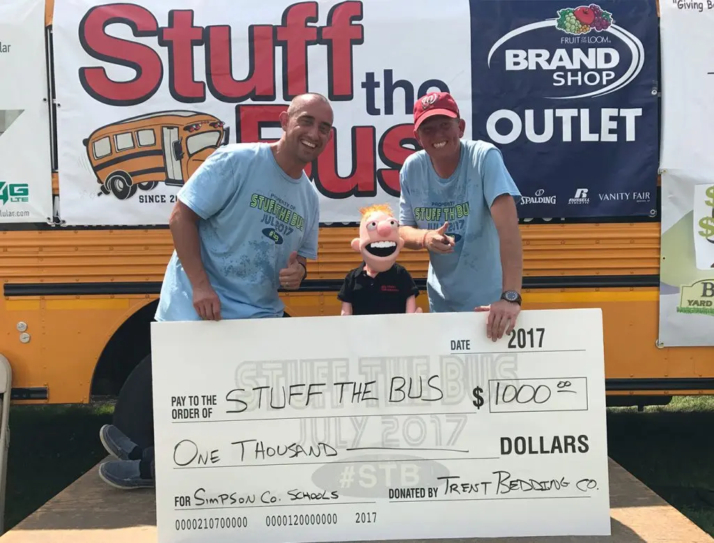 Trent Bedding Stuff the Bus Donation