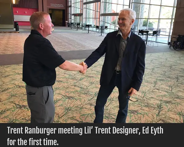 Trent Ranburger meeting Lil’ Trent designer Ed Eyth for the first time