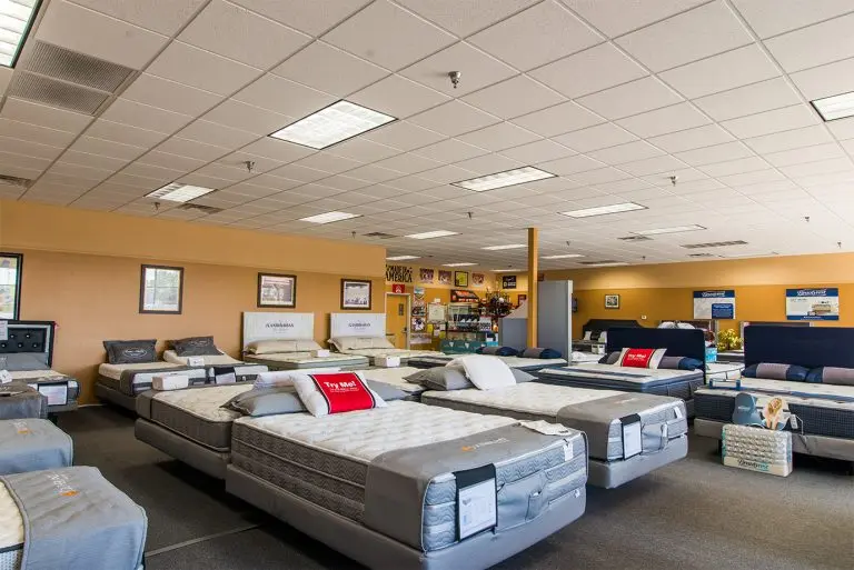 Mattresses on display in the Trent Bedding showroom