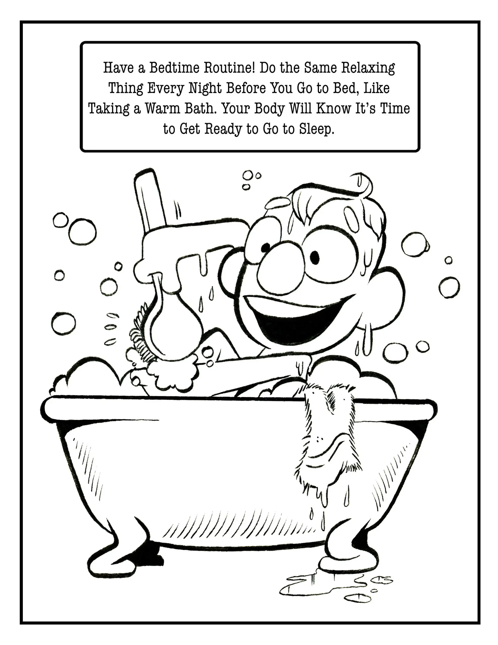 Coloring page: have a bedtime routine
